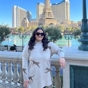 Entro Tan Leopard Tunic Sweater